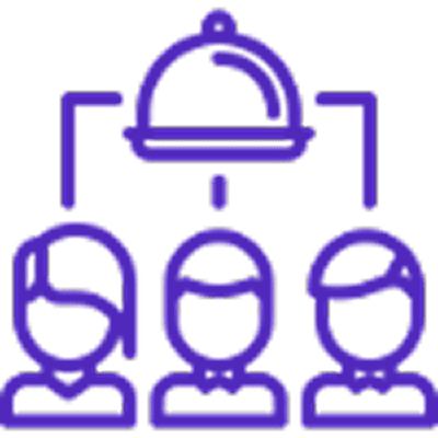 Teamwork in restaurant service graphic